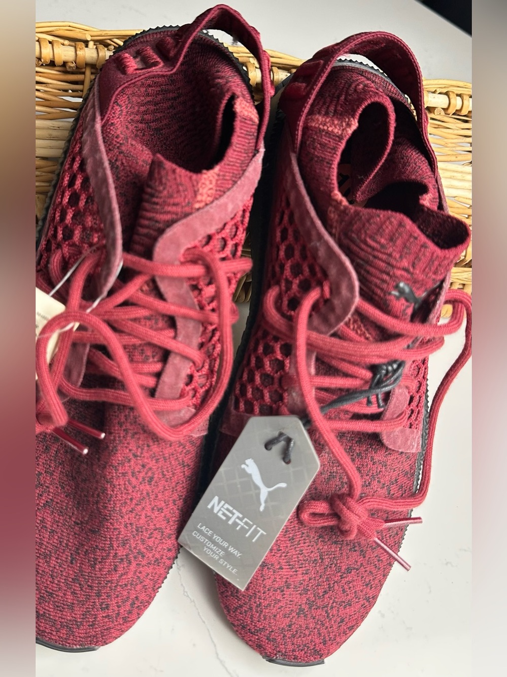 Puma Tsugi Netfit Evoknit Maroon Burgundy Men Size 10 New NWT IGNITE Sneakers